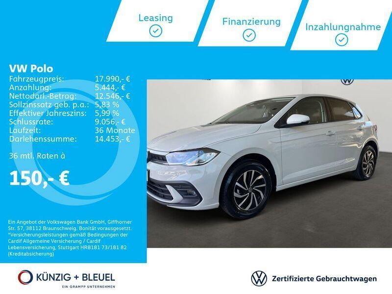 Pure white Gebraucht 2023 VW Polo Life Kleinwagen | 17.990 € (Guter Preis) - Bild 1/4