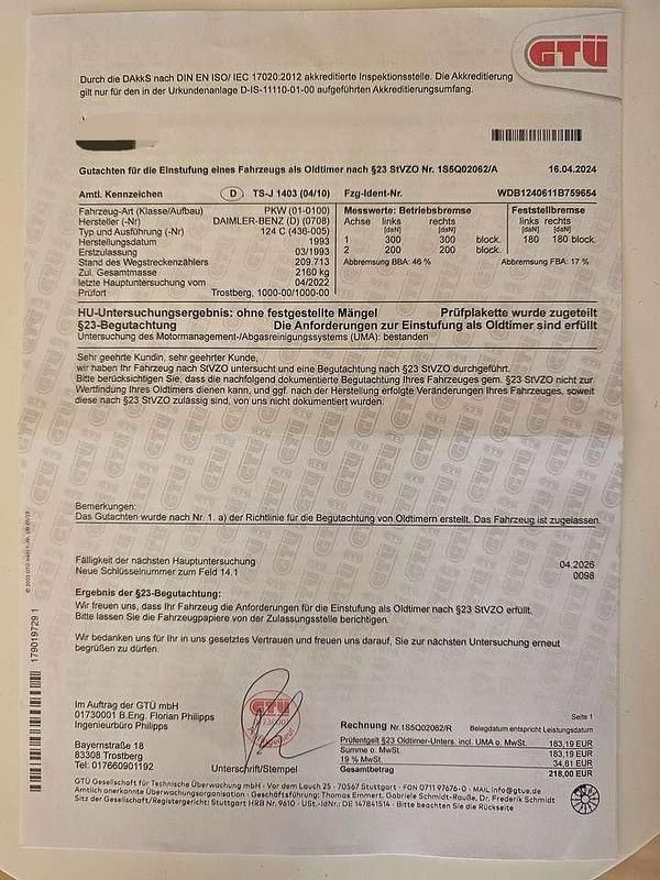 Silber Gebraucht 1993 Mercedes 300 Cabrio | 24.590 € - Bild 1/4