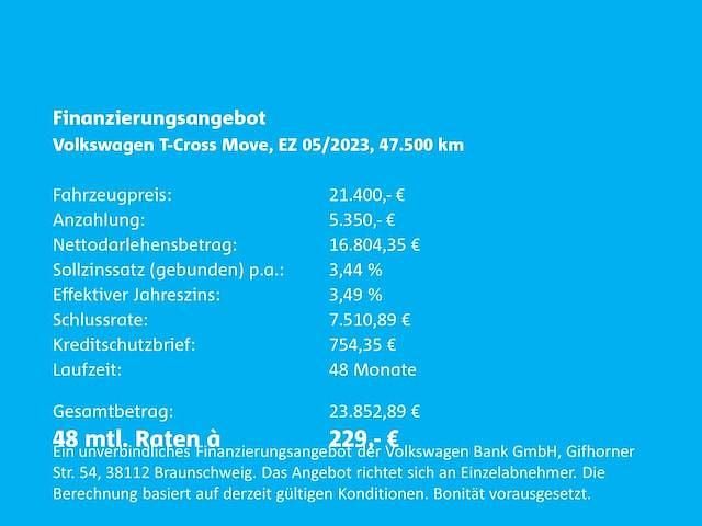 Gebraucht VW T-Cross Move 150 PS (110 kW) 2023 SUV