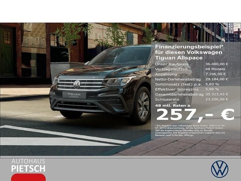 Schwarz Gebraucht 2024 VW Tiguan Allspace Life SUV | 36.480 € (Superpreis) - Bild 1/4