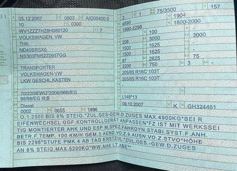 Blau Gebraucht 2007 VW Transporter Van | 3.550 € (Superpreis) - Bild 1/4