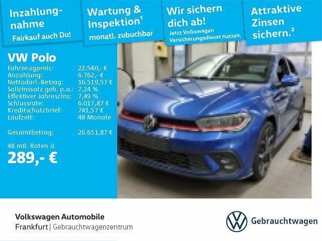Reef blue metallic Gebraucht 2022 VW Polo GTI Limousine | 22.540 € (Guter Preis) - Bild 1/1
