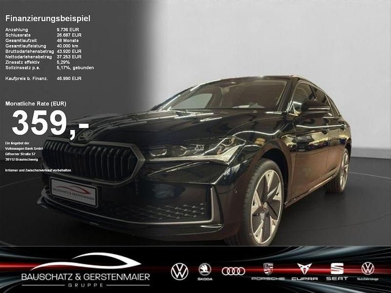 Ebony schwarz Gebraucht 2024 Skoda Superb Selection Kombi | 46.990 € - Bild 1/4