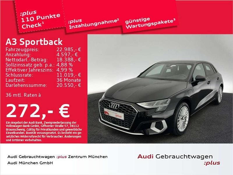 Brillantschwarz Gebraucht 2020 Audi A3 e-tron Advanced Kleinwagen | 22.985 € (Fairer Preis) - Bild 1/2