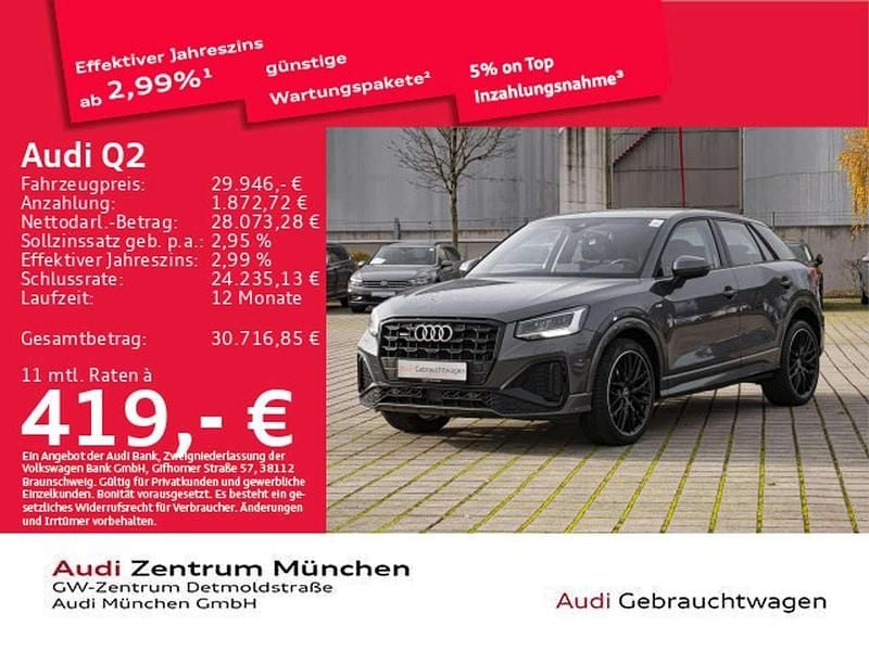 Daytonagrau perleffekt Gebraucht 2022 Audi Q2 S-Line SUV | 29.946 € (Fairer Preis) - Bild 1/1