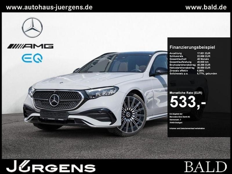 Manufaktur lack manufaktur alpingrau uni Gebraucht 2024 Mercedes E220 AMG Kombi | 53.680 € (Teuer) - Bild 1/4
