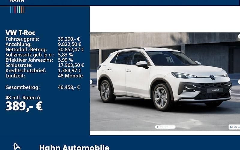 Neu VW T-Roc Life 150 PS (110 kW) 2026 Weiß SUV