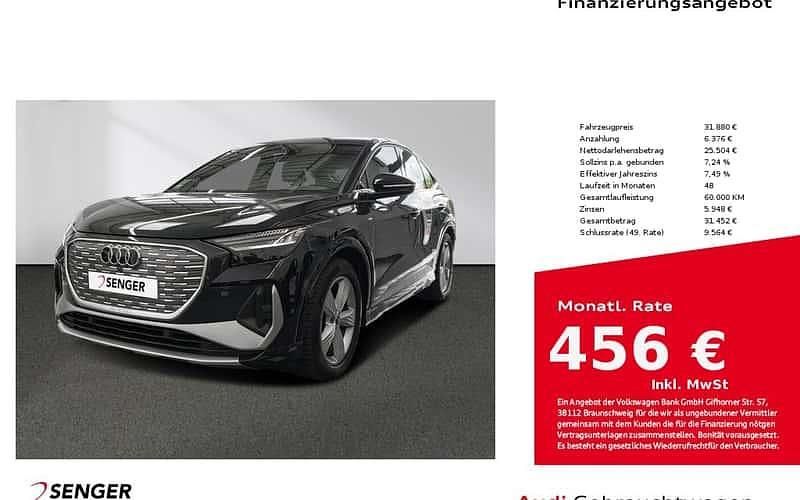 Mythosschwarz metallic Gebraucht 2022 Audi Q4 Sportback e-tron Ambiente SUV | 31.880 € (Etwas zu teuer) - Bild 1/4