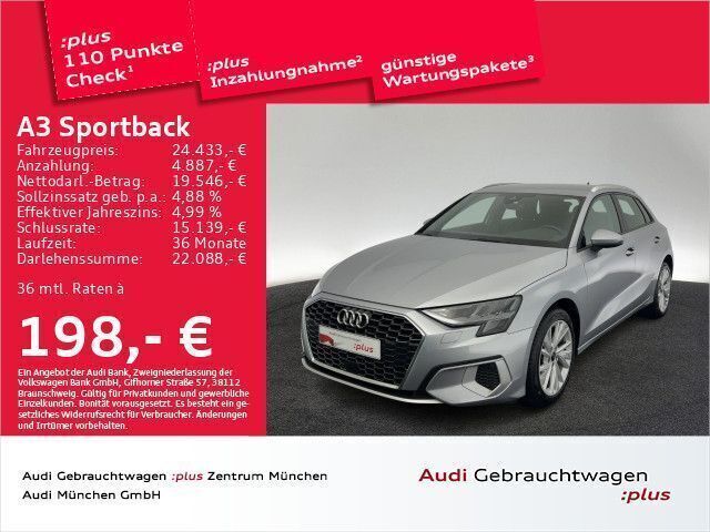 Florettsilber metallic Gebraucht 2022 Audi A3 Sportback Advanced Limousine | 25.789 € (Guter Preis) - Bild 1/2