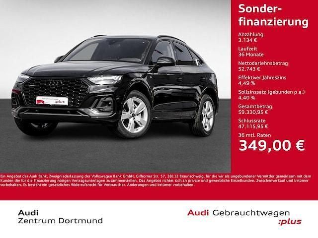 Mythosschwarz metallic Gebraucht 2024 Audi Q5 Sportback S-Line SUV | 55.877 € (Fairer Preis) - Bild 1/3