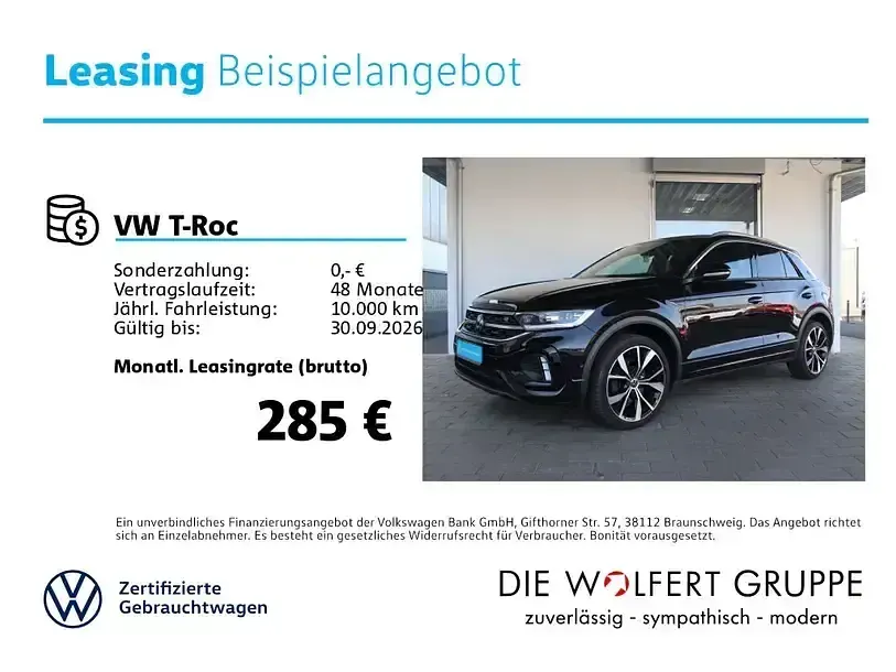 Gebraucht VW T-Roc R-line 190 PS (139 kW) 2023 Deep black perleffekt SUV