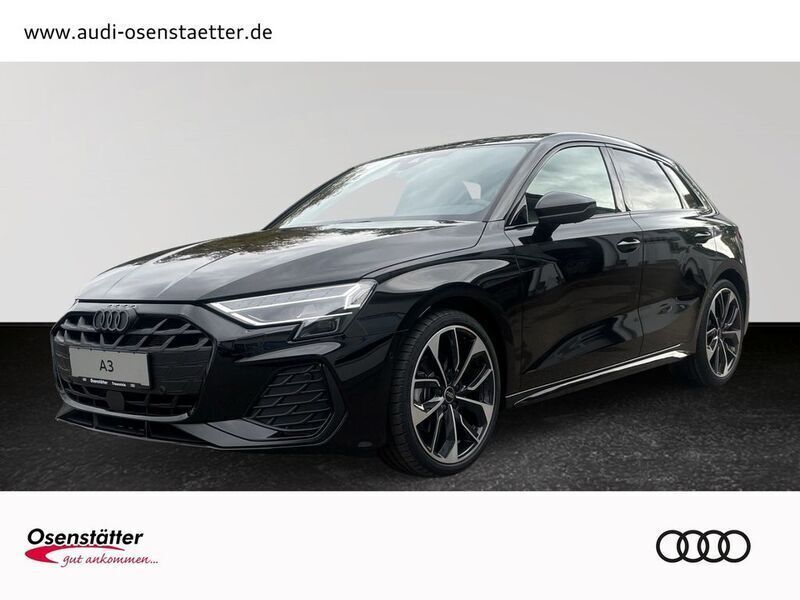 Mythosschwarz metallic Neu 2024 Audi A3 Sportback S-Line Limousine | 53.515 € - Bild 1/4