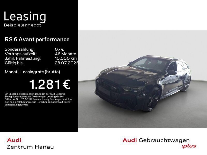 Sebringschwarz kristalleffekt Gebraucht 2024 Audi RS6 Performance Kombi | 129.849 € - Bild 1/2