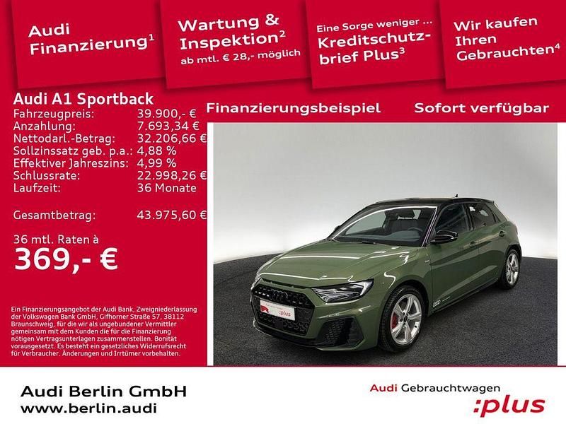 Distriktgrün metallic Gebraucht 2025 Audi A1 Sportback S-Line Kleinwagen | 39.900 € - Bild 1/3