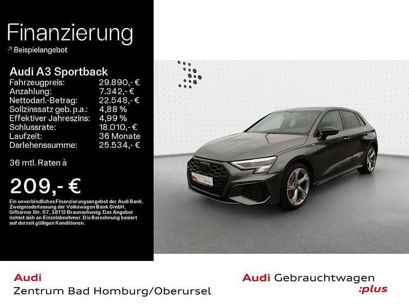 Daytonagrau perleffekt Gebraucht 2022 Audi A3 Sportback e-tron S-Line Limousine | 29.890 € (Fairer Preis) - Bild 1/4
