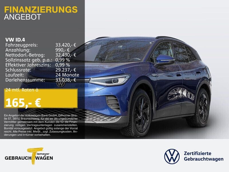 Blau Gebraucht 2023 VW ID.4 Pro Performance SUV | 33.740 € (Fairer Preis) - Bild 1/4