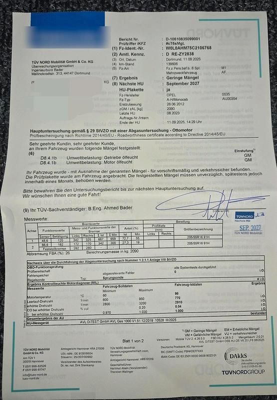 Gebraucht Opel Zafira 116 PS (85 kW) 2012 Silber Van / Kleinbus