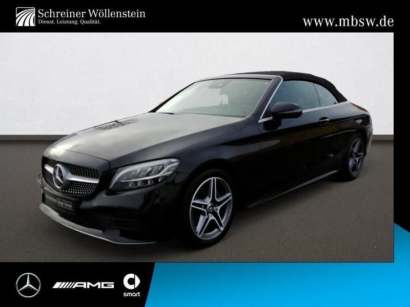 Obsidianschwarz Gebraucht 2018 Mercedes C200 AMG Cabrio | 31.690 € (Fairer Preis) - Bild 1/4