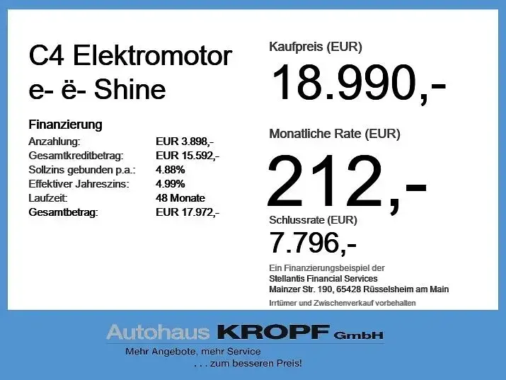 Gebraucht Citroën e-C4 Shine 100 kW (136 PS) 2022 Grau Limousine