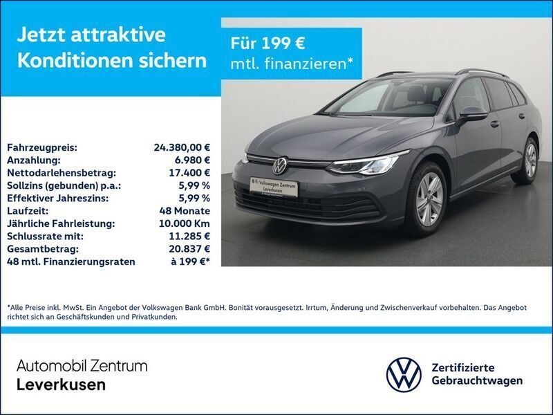 Schwarz / delfin grau (metallic) Gebraucht 2024 VW Golf VIII Life Kombi | 24.380 € (Guter Preis) - Bild 1/3