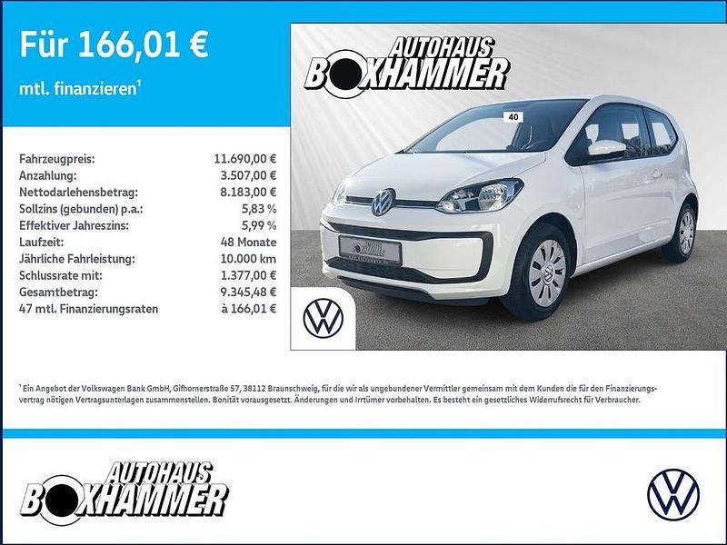 Gebraucht VW up! Move 75 PS (55 kW) 2019 Weiß Kleinwagen