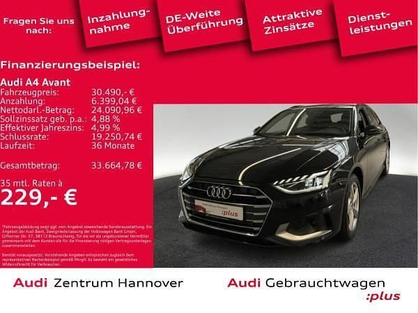 Schwarz (0e mythosschwarz metallic) Gebraucht 2023 Audi A4 Advanced Plus Kombi | 29.951 € (Fairer Preis) - Bild 1/4