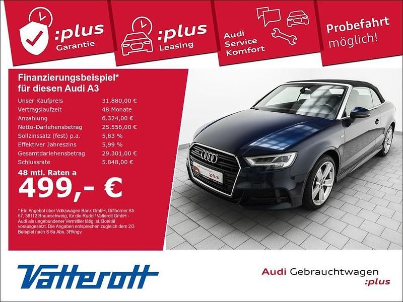 Blau Gebraucht 2020 Audi A3 Cabriolet S-Line Cabrio | 31.880 € (Teuer) - Bild 1/4