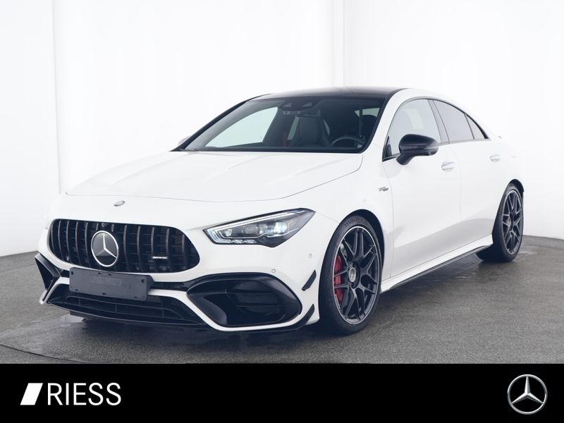 Weiss Gebraucht 2023 Mercedes CLA45 AMG AMG Coupé | 64.900 € (Teuer) - Bild 1/4
