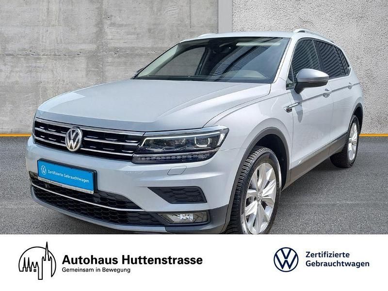 White silver metallic (metallic) Gebraucht 2018 VW Tiguan Allspace Highline SUV | 25.870 € (Guter Preis) - Bild 1/4