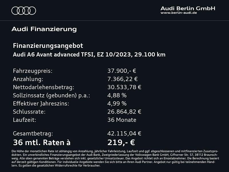 Second-hand Audi A6 Advanced Plus 265 CP (194 kW) 2023 Negru Break
