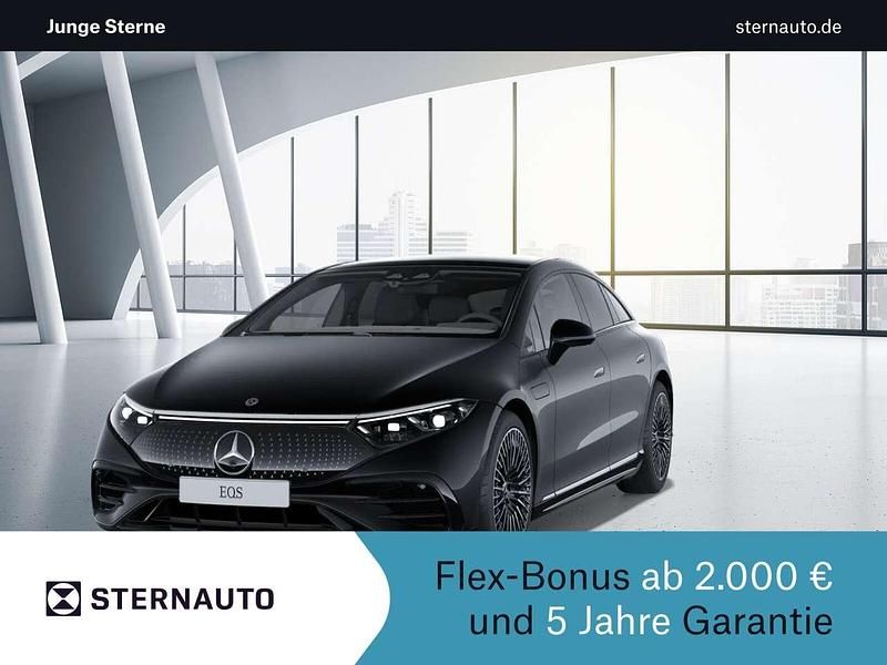 Metalliclack obsidianschwarz Gebraucht 2024 Mercedes EQS450+ AMG Limousine | 75.380 € (Teuer) - Bild 1/4