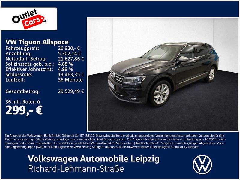 Gebraucht VW Tiguan Allspace Highline 190 PS (139 kW) 2019 Schwarz SUV