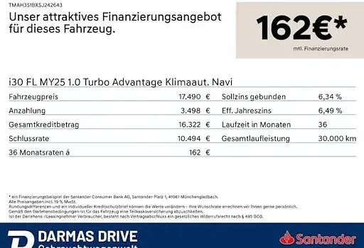 Usata Hyundai i30 Advantage 116 CV (85 kW) 2025 Bianco Berlina