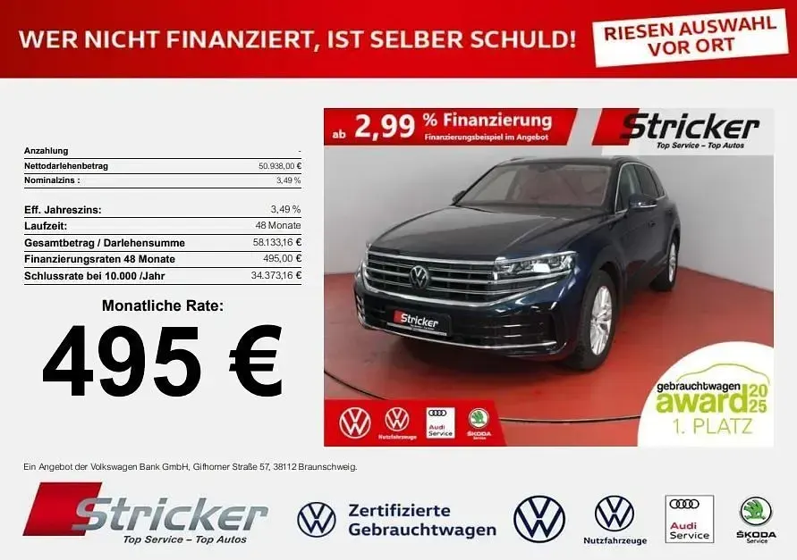 Gebraucht VW Touareg Elegance 231 PS (169 kW) 2024 Meloe blue kristalleffekt SUV