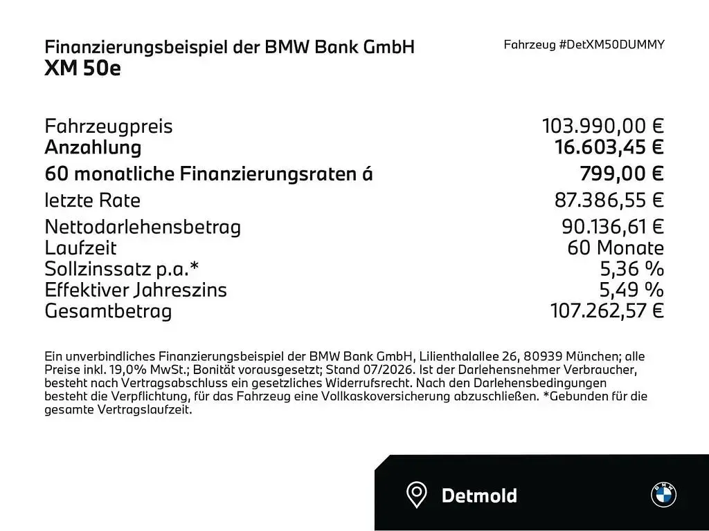 Neu BMW XM Sport Line 476 PS (350 kW) 2026 Schwarz SUV