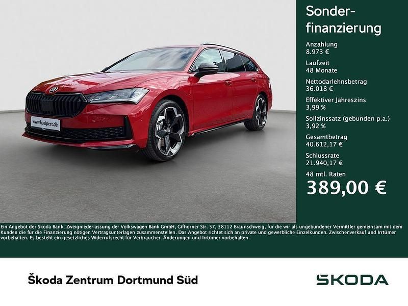 Carmine rot metallic Gebraucht 2025 Skoda Superb SportLine Kombi | 44.991 € - Bild 1/4
