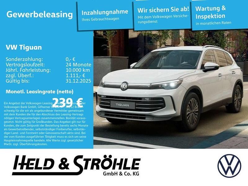 Pure white Neu 2025 VW Tiguan Elegance SUV | 51.130 € (Teuer) - Bild 1/4
