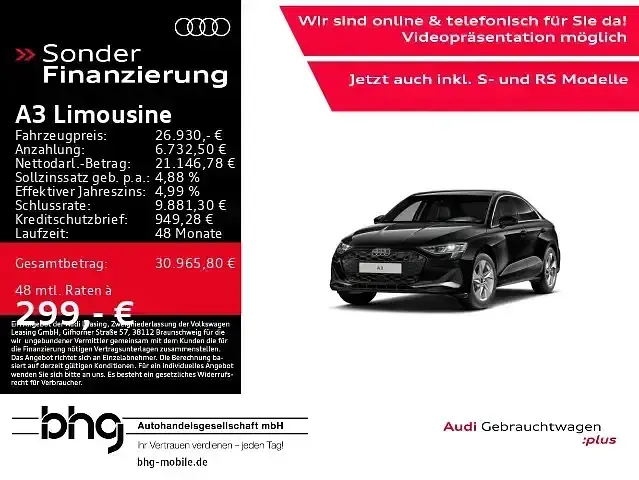 Gebraucht Audi A3 Advanced 150 PS (110 kW) 2025 Mythosschwarz metallic Limousine
