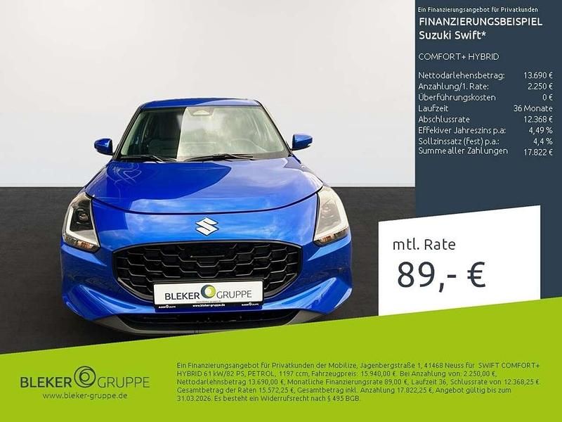 Blau Gebraucht 2024 Suzuki Swift Comfort+ Kleinwagen | 15.440 € (Guter Preis) - Bild 1/3