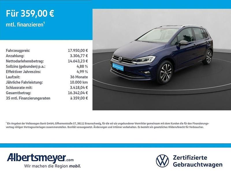 Blau Gebraucht 2019 VW Golf Sportsvan IQ Drive Van / Kleinbus | 17.950 € (Fairer Preis) - Bild 1/4