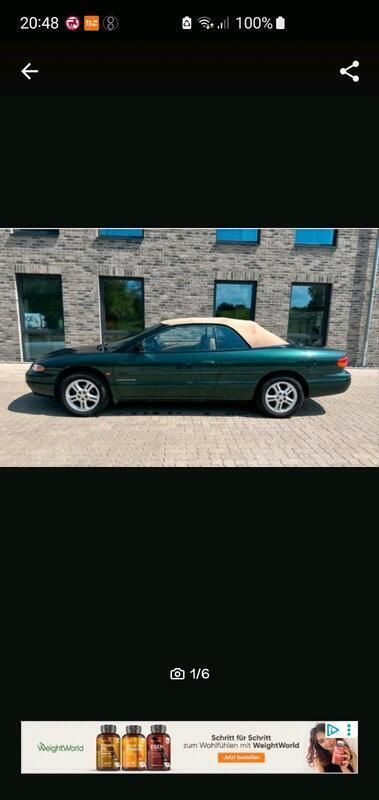Grün Gebraucht 1997 Chrysler Stratus Cabrio | 1.900 € (Superpreis) - Bild 1/4