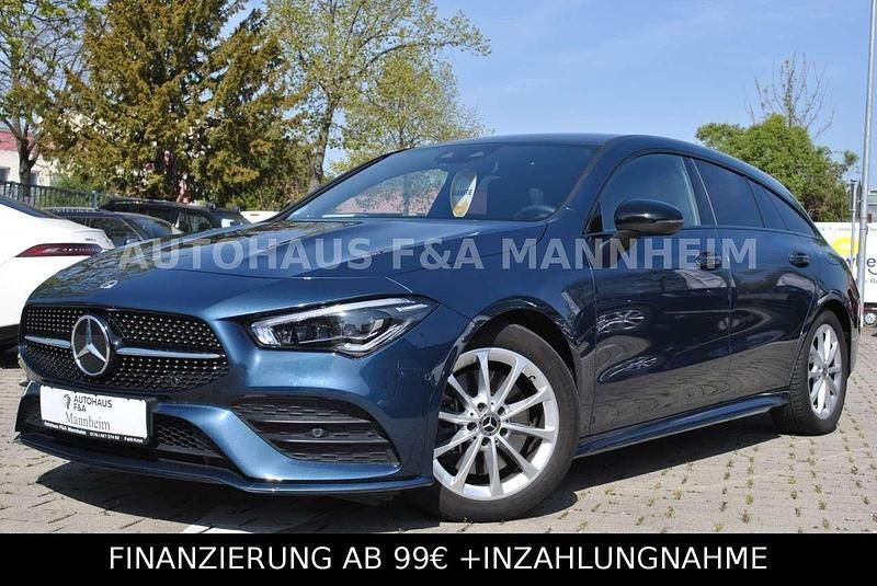 Denimblau metalliclack Gebraucht 2023 Mercedes CLA250 AMG line Limousine | 35.990 € (Guter Preis) - Bild 1/4