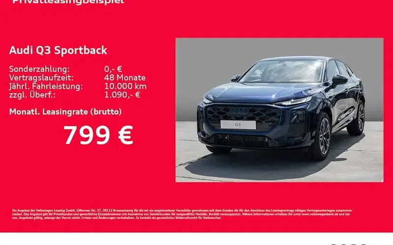 Neu Audi Q3 Sportback Ambiente 272 PS (200 kW) 2026 Blau SUV