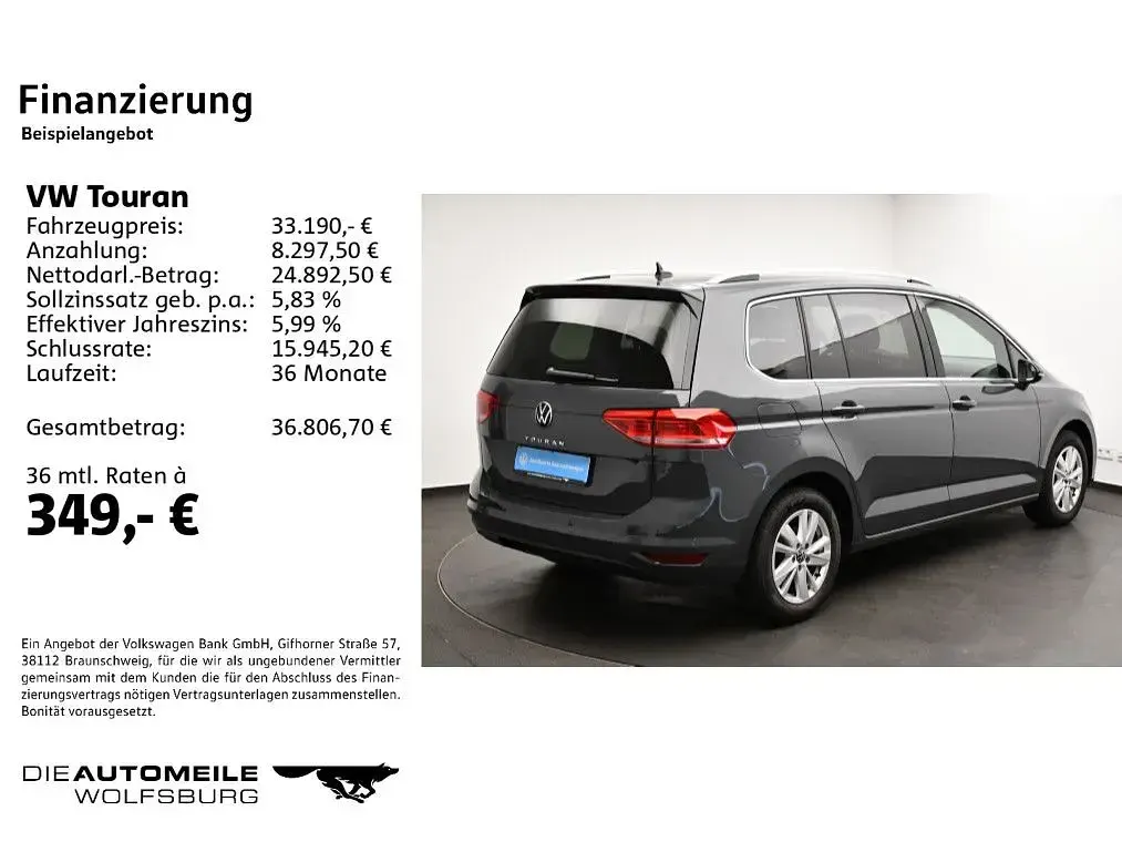Gebraucht VW Touran Highline 150 PS (110 kW) 2025 Delfingrau metallic Van / Kleinbus