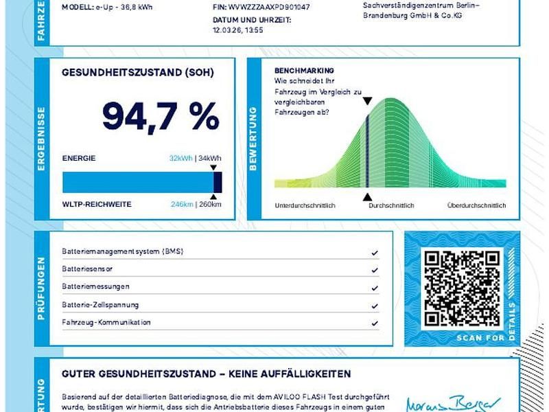 Gebraucht VW e-up! Style 61 kW (83 PS) 2022 Pure white Kleinwagen