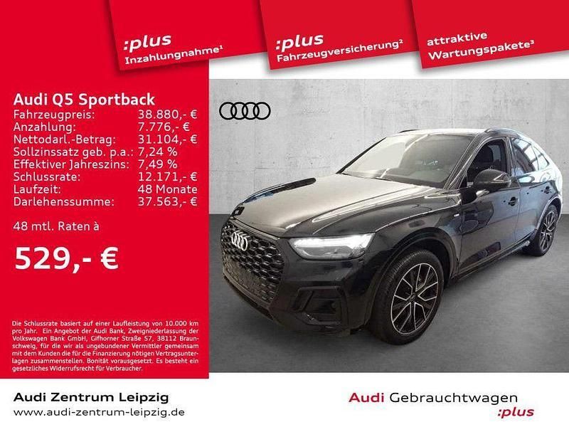 Mythosschwarz metallic Gebraucht 2022 Audi Q5 Sportback S-Line SUV | 38.880 € (Superpreis) - Bild 1/3