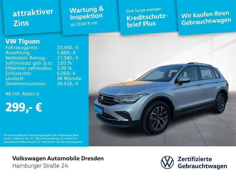 Silber Gebraucht 2020 VW Tiguan Life SUV | 23.485 € (Guter Preis) - Bild 1/3