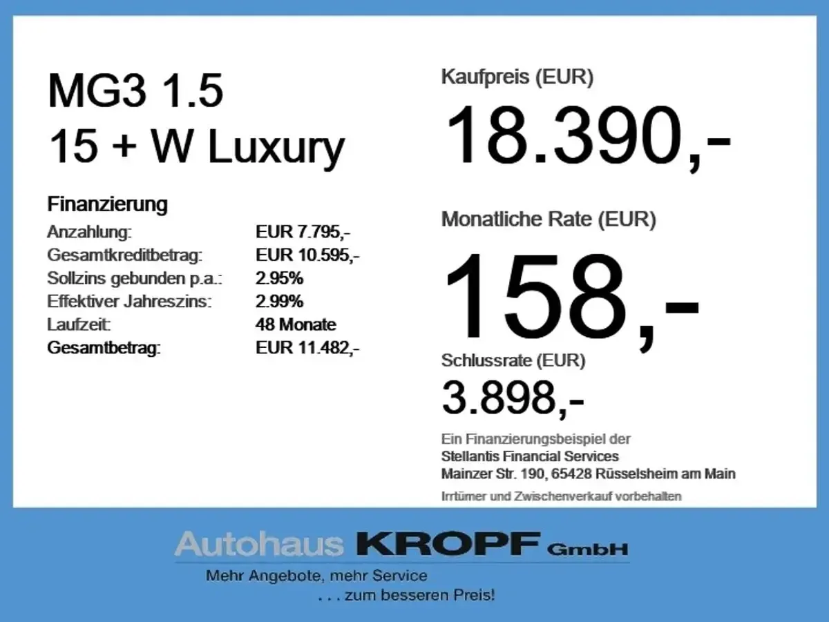 Gebraucht MG MG3 Luxury 194 PS (142 kW) 2024 Dover white Kleinwagen