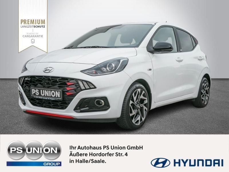 Weiss / polar white Gebraucht 2021 Hyundai i10 N Line Kleinwagen | 13.990 € (Superpreis) - Bild 1/4
