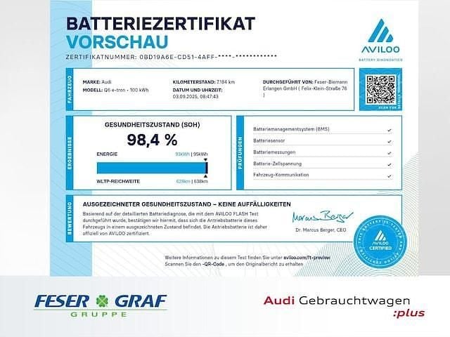 Daytonagrau perleffekt Gebraucht 2025 Audi Q6 e-tron Ambiente SUV | 69.990 € (Superpreis) - Bild 1/3